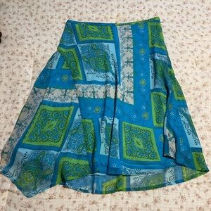 Nine West Vintage Blue and Green Floral Skirt